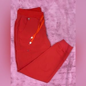 Figs Neon Red Zamora Jogger Medium
